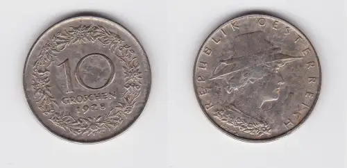 10 Groschen Kupfer-Nickel Münze Österreich 1928 (133570)