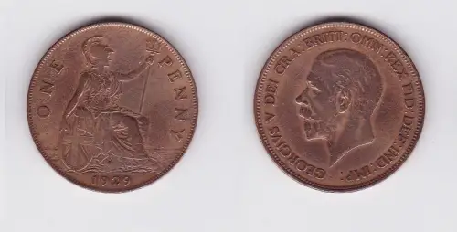1 Penny Kupfer Münze Großbritannien Georg V 1929 (124529)