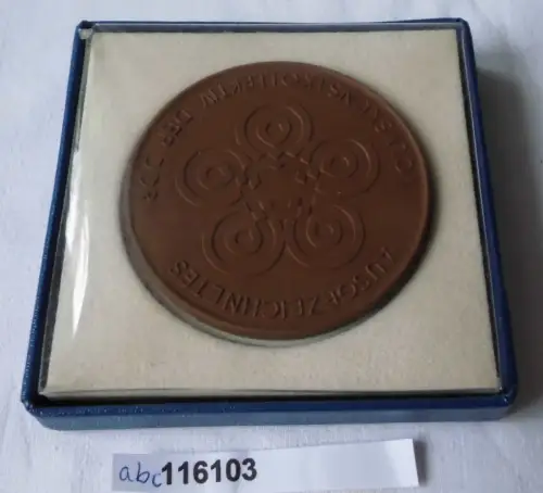 DDR Porzellan Medaille ausgezeichn. Volkskunstkollektiv im Originaletui (116103)