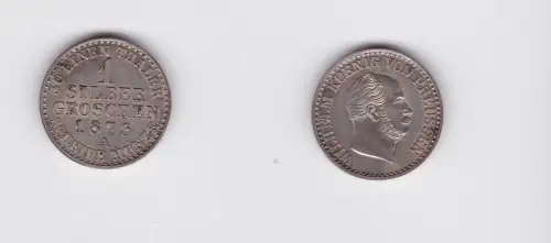 1 Silbergroschen Münze Preussen Wilhelm I. 1873 A (124396)