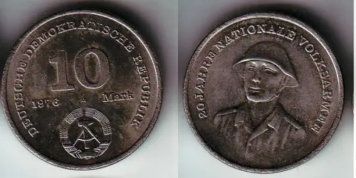 DDR Gedenk Münze 10 Mark 20 Jahre Nationale Volksarmee NVA 1976 (114211)