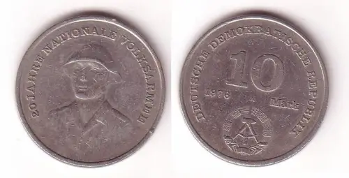 DDR Gedenk Münze 10 Mark 20 Jahre Nationale Volksarmee NVA 1976 (113468)