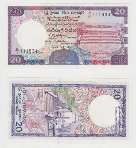 20 Rupien Banknote Sri Lanka 21.02.1989 bankfrisch UNC (153604)