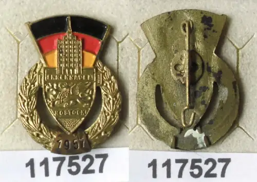 seltene DDR Ehrennadel des NAW der Stadt Rostock 1957 (117527)