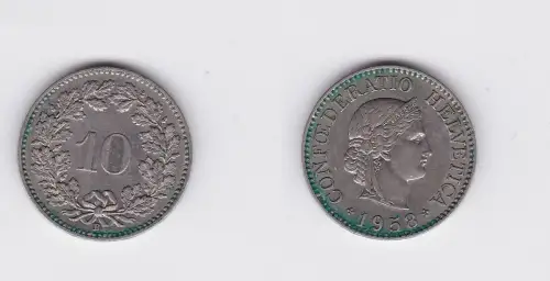 10 Rappen Kupfer Nickel Münze Schweiz 1958 B (117975)