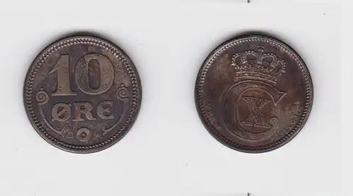 10 Öre Silber Münze Dänemark 1915 (133838)