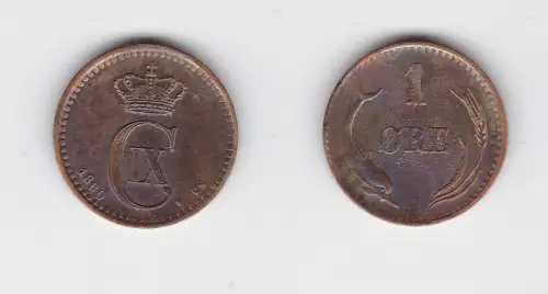 1 Öre Kupfer Münze Dänemark 1880 (133227)