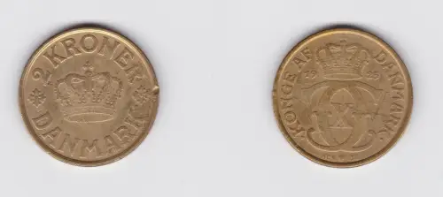 2 Kronen Kroner Messing Münze Dänemark Krone 1925 (133528)