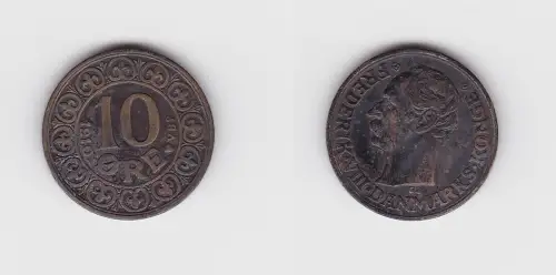 10 Öre Silber Münze Dänemark 1910 (133274)