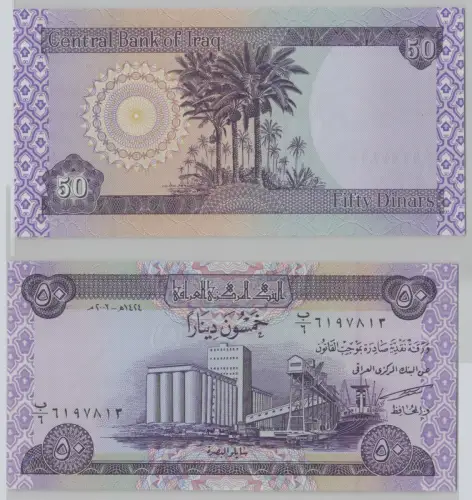 50 Dinar Banknote Iraq Irak Persien 2003 P90 bankfrisch UNC (141677)