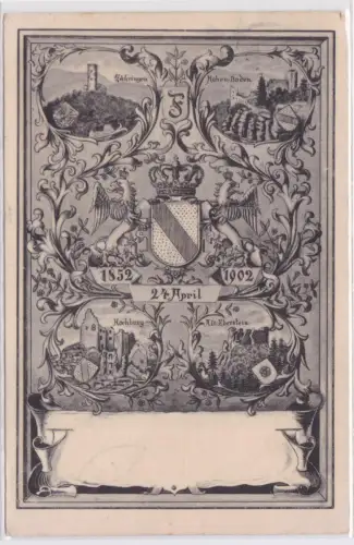 901347 Ak zum 50 jährigen Regierungsjubiläum Friedrich I. (Baden, Großherzog) 