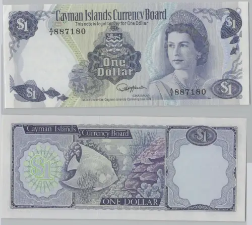 1 Dollar Banknote Kaimaninseln Cayman Islands 1974 bankfrisch UNC (147028)