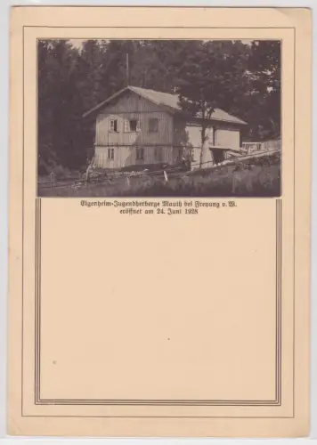 71033 Ak Eigenheim Jugendherberge Mauth bei Freyung v.Wald 1928