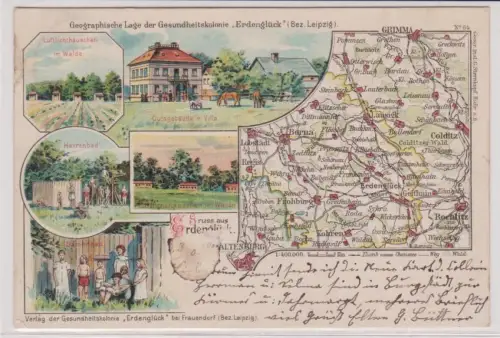 89446 Ak Lithographie Gruß aus Erdenglück Gesundheitskolonie 1900