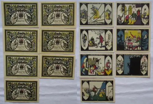 7 Banknoten Notgeld Stadt Döbeln 1921 (105887)