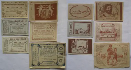 6 Banknoten Notgeld Gemeinde St.Agatha b.W. 1920 (106095)