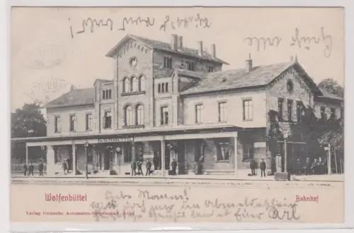 900059 Ak Wolfenbüttel Bahnhof Bahnsteigansicht 1905
