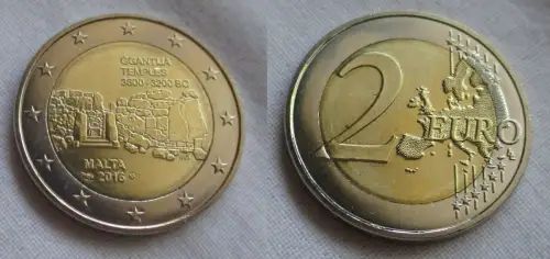 2 Euro Gedenkmünze Malta 2016 -Ggantija Tempel Stgl. (159204)