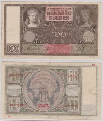 100 Gulden Banknote Niederlande 04.12.1940 Pick 51c (102906)