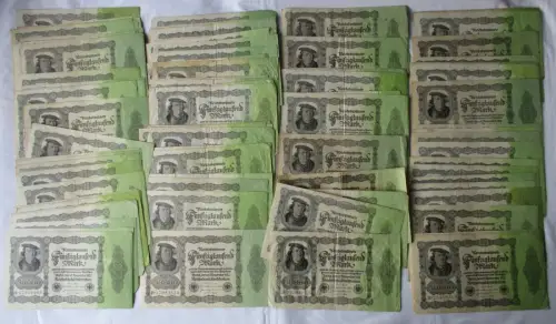 Sammlung mit 100 Banknoten 50000 Mark 1922 Ro. 79 (136440)