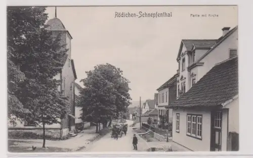 40878 Ak Rödichen Schnepfenthal Partie mit Kirche um 1910