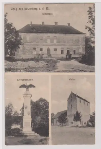 900189 Mehrbild Ak Gruß aus Löwenberg i.d.M. Ritterburg, Kriegerdenkmal usw. 