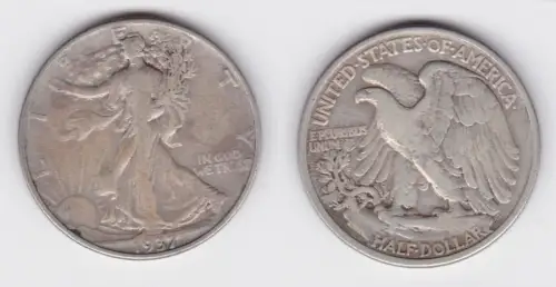1/2 Dollar Silber Münze USA 1937 f.ss (128923)