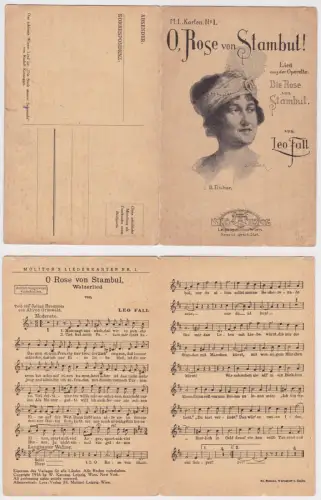 99361 Doppel Klapp Lied Ak "O, Rose von Stambul!" um 1910