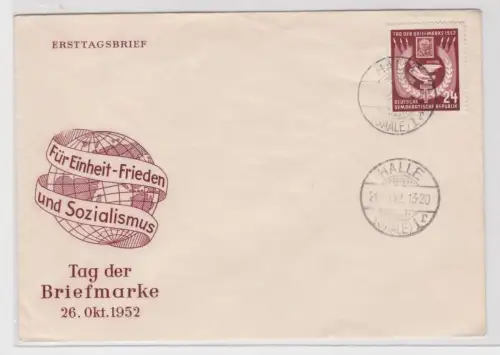 82425 DDR Ersttagsbrief Halle Tag der Briefmarke 26.10.1952