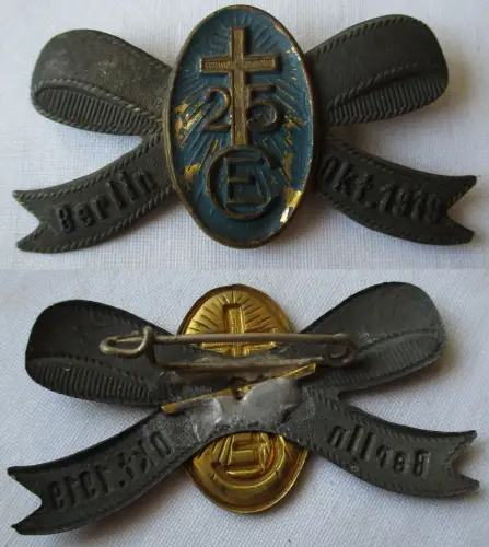 rares Blech Abzeichen 25 Jahre evangelischer Verein CE Berlin 1919 (126095)