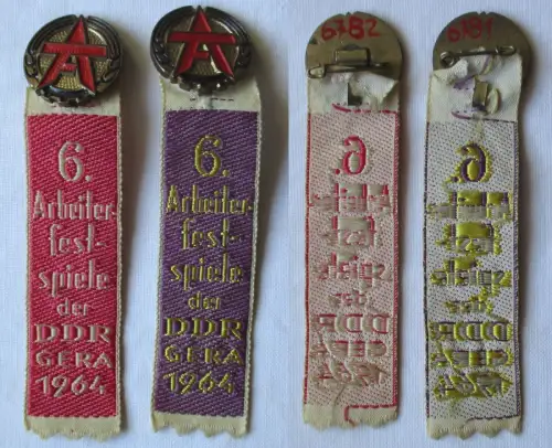 2x DDR Abzeichen Arbeiterfestspiele DDR Gera 1964 (149652)