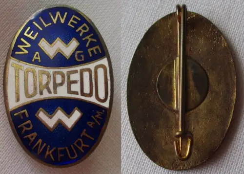 emailliertes Firmen Abzeichen Torpedo Weilwerke Frankfurt a.M. um 1935 (116150)