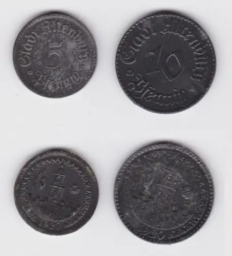 5 und 10 Pfennig Zink Notgeld Münzen Stadt Altenburg 1920 (160629)