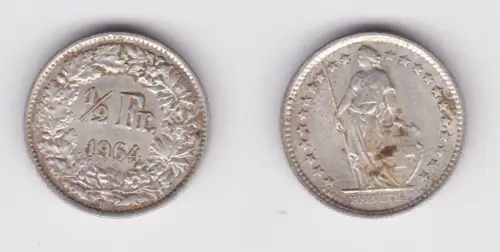 1/2 Franken Silber Münze Schweiz 1964 B (160936)