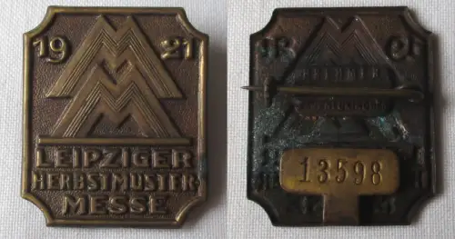 Blech Abzeichen Leipziger Herbstmustermesse 1921 Einkäuferabzeichen (161458)