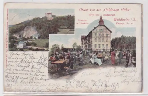 900571 Mehrbild Ak Gruß von der "Goldenen Höhe" Waldheim in Sa. 1910
