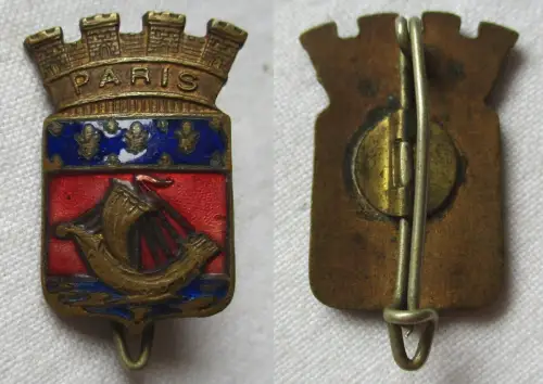 seltenes emailliertes Abzeichen Stadtwappen Paris um 1930 (112885)