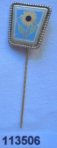 altes Abzeichen Anstecknadel Sonnenblume Hersteller Deschler München (113506)