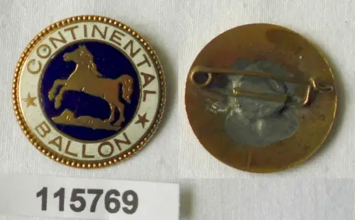 altes emailliertes Abzeichen Continental Ballon Reifenfirma um 1930  (115769)