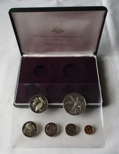 112533 Britische Jungferninseln Virgin Islands Kursmünzsatz 1 Cent-1 Dollar 1973