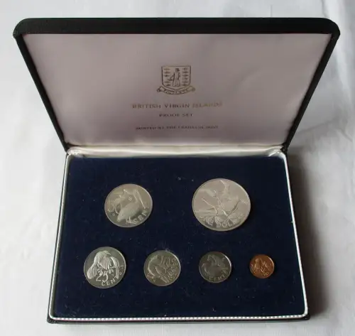 103637 Britische Jungferninseln Virgin Islands Kursmünzsatz 1 Cent-1 Dollar 1974