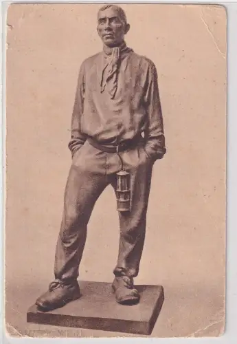 908484 AK Der Bergmann von der Saar - Standbild vor der Nationalgalerie Berlin