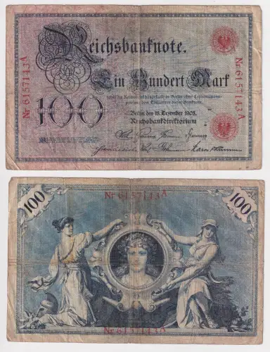 Banknote Kaiserreich 100 Mark 18. Dezember 1905 (171381)