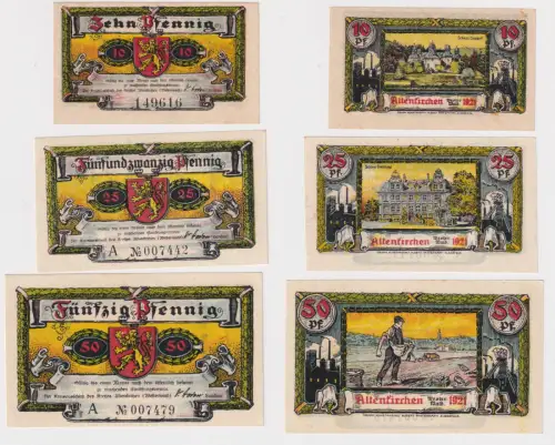 3 Banknote Notgeld Kreis Altenkirchen (Westerwald) 1921 (170906)