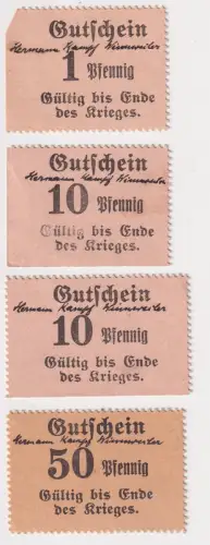 4 Banknoten Notgeld Winnweiler Firma Hermann Kampf (1917) (171044)