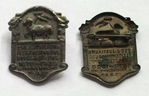 seltenes Abzeichen 250jähriges Jubiläum Fleischerinnung Burgstädt 1928 (132417)