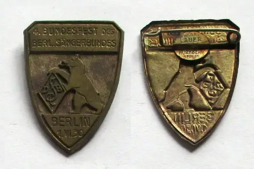 seltenes Abzeichen 4. Bundesfest des Berliner Sängerbundes 1. Juni 1930 (132988)