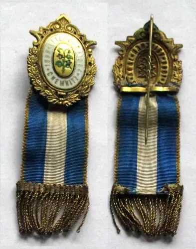 seltene emaillierte Anstecknadel Veilchen Chemnitz 1869 - 1894 (132835)