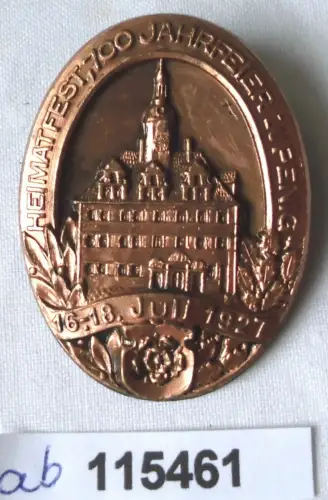 seltenes Blech Abzeichen Heimatfest 700 Jahrfeier zu Penig 1927 (115461)
