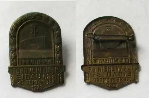 seltenes Abzeichen Turnverein j.P. Eibau Turnhallenweihe 30. Sept. 1928 (133045)